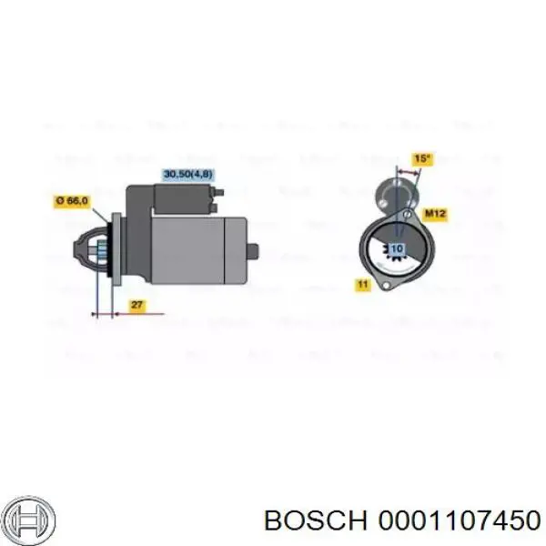 0001107450 Bosch Motor de arranco