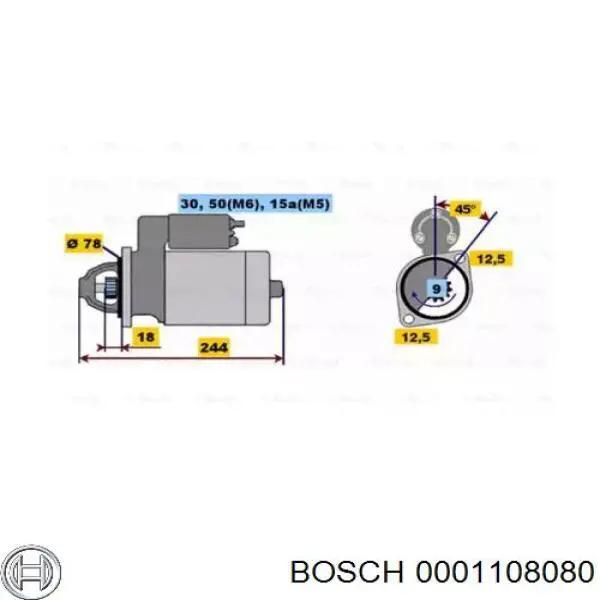 Motor de arranco Bosch 0001108080 preço, a partir de 71,63 USD