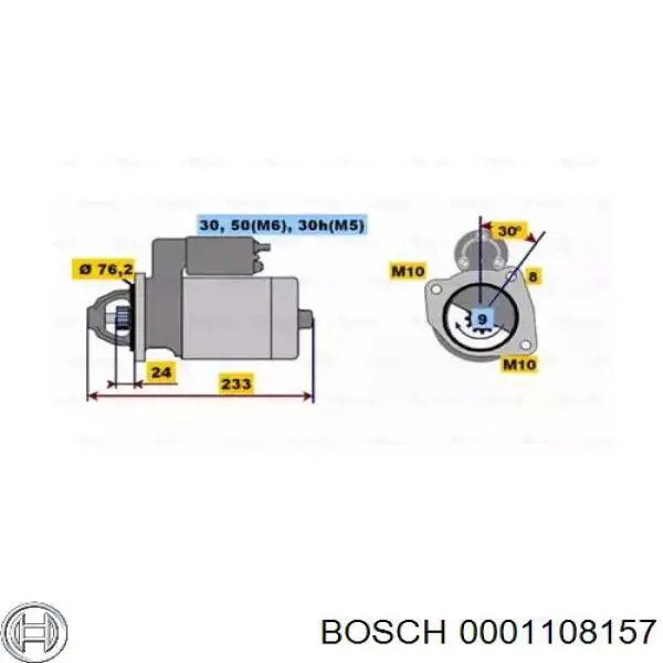 Motor de arranco Bosch 0001108157 preço, a partir de 65,18 USD
