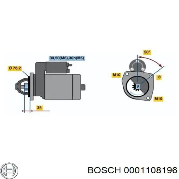 0001108196 Bosch Motor de arranco