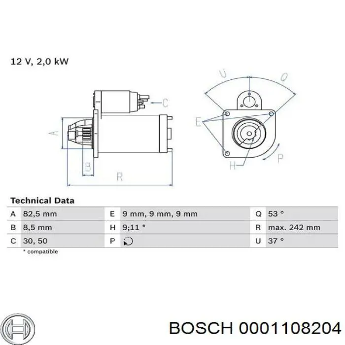Compre 0001108204 Bosch Motor de arranco