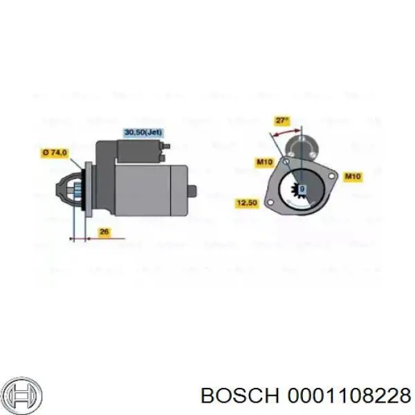 0001108228 Bosch Motor de arranco