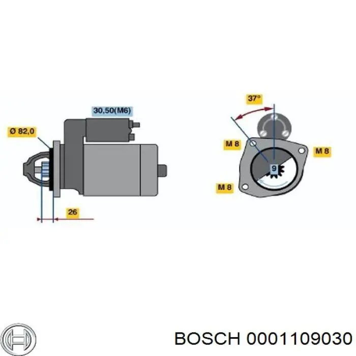 0001109030 Bosch Motor de arranco