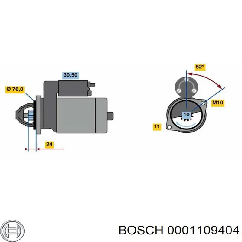 Motor de arranco Bosch 0001109404