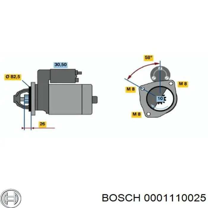 Motor de arranco Bosch 0001110025 preço, a partir de 61,29 USD