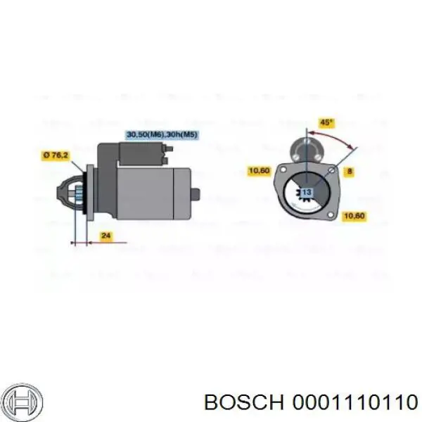Motor de arranco Bosch 0001110110 preço, a partir de 65,18 USD