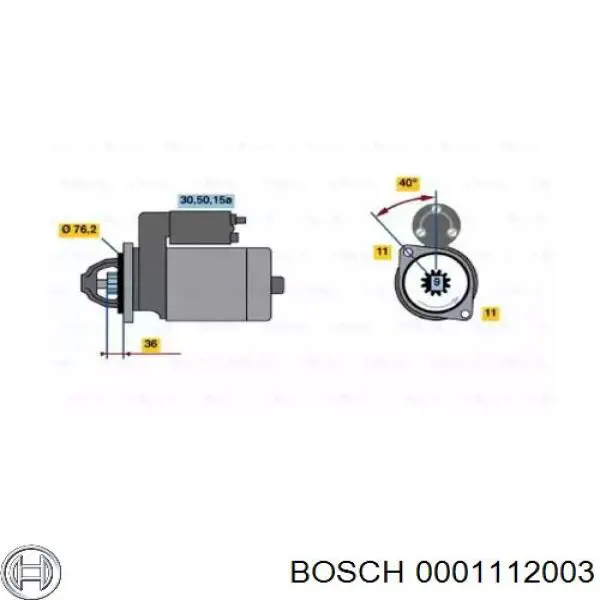 0001112003 Bosch Motor de arranco