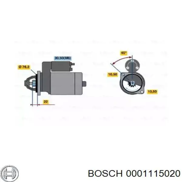 Motor de arranco Bosch 0001115020 preço, a partir de 141,56 USD