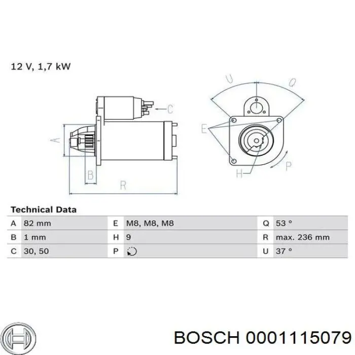 Motor de arranco Bosch 0001115079