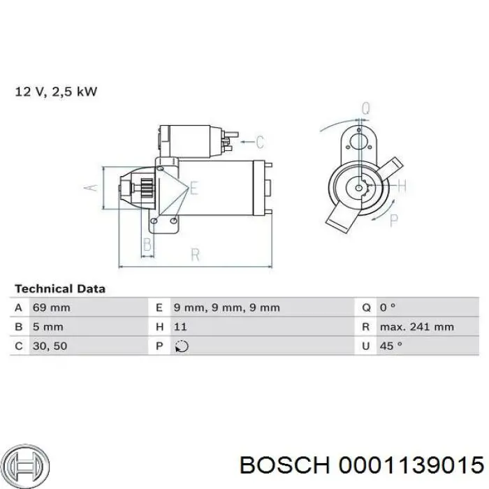 Motor de arranco Bosch 0001139015 preço, a partir de 59,91 USD