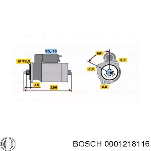 0001218116 Bosch Motor de arranco