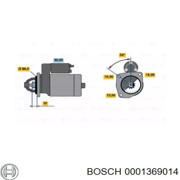 Motor de arranco Bosch 0001369014 preço, a partir de 253,72 USD