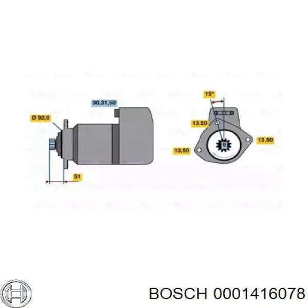 Motor de arranco Bosch 0001416078 preço, a partir de 338,47 USD