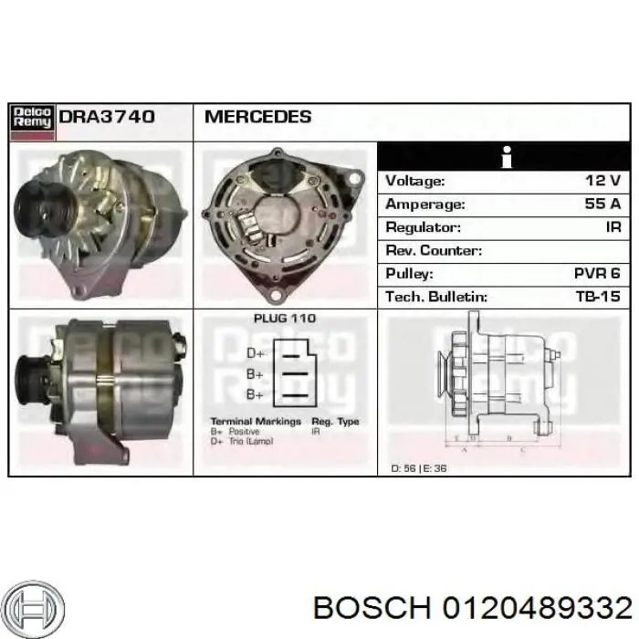 Gerador Bosch 0120489332 preço, a partir de 160,92 USD