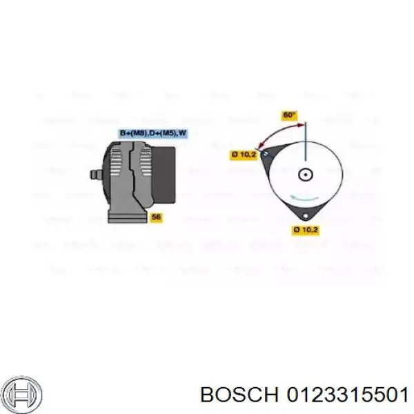 0123315501 Bosch Gerador