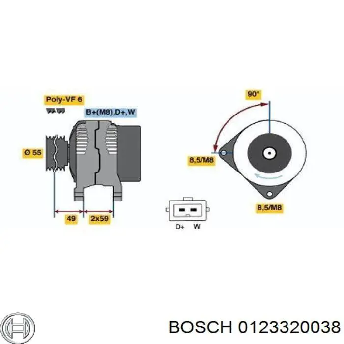 Gerador Bosch 0123320038 preço, a partir de 101,49 USD