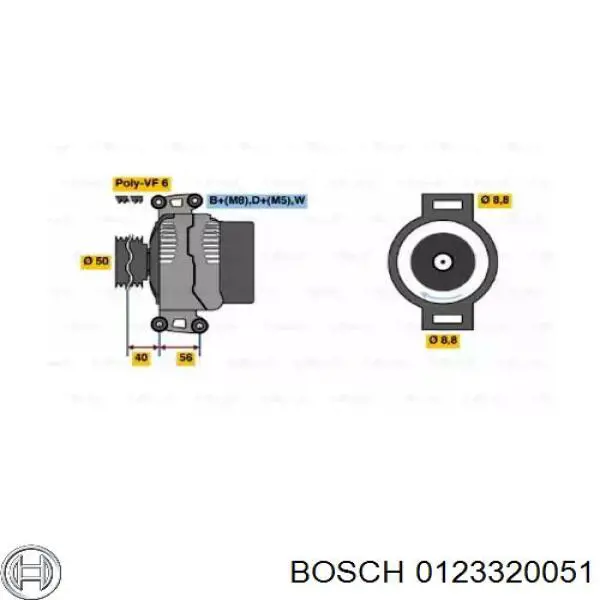 Gerador Bosch 0123320051 preço, a partir de 219,69 USD