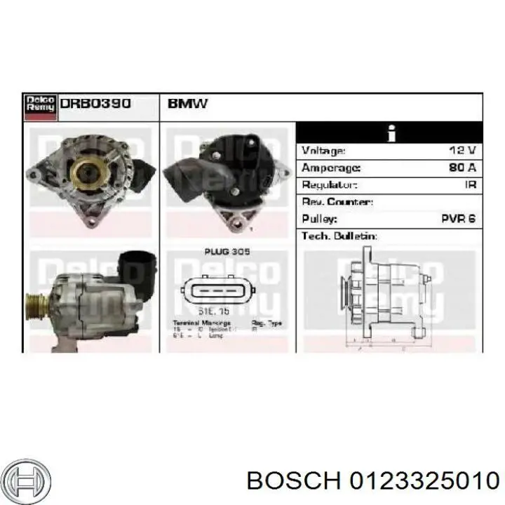 Gerador Bosch 0123325010 preço, a partir de 175,86 USD