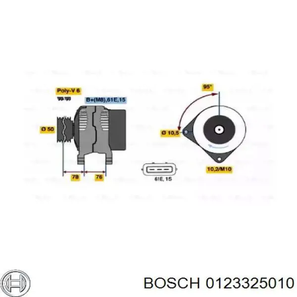 0123325010 Bosch Gerador