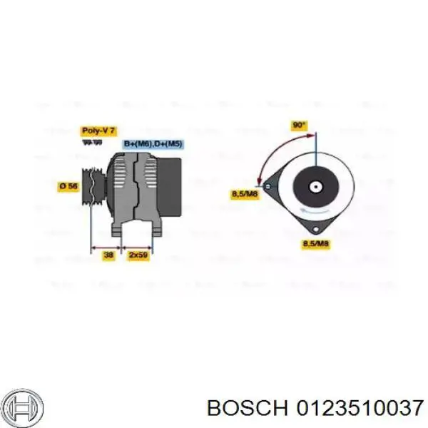 0123510037 Bosch Gerador