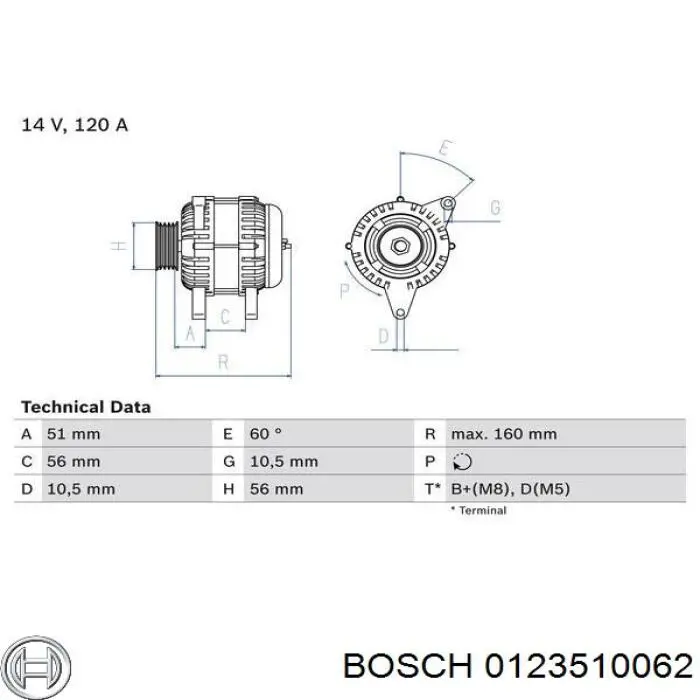 Gerador 0123510062 Bosch
