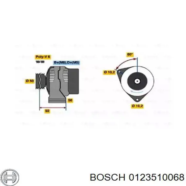 0123510068 Bosch Gerador
