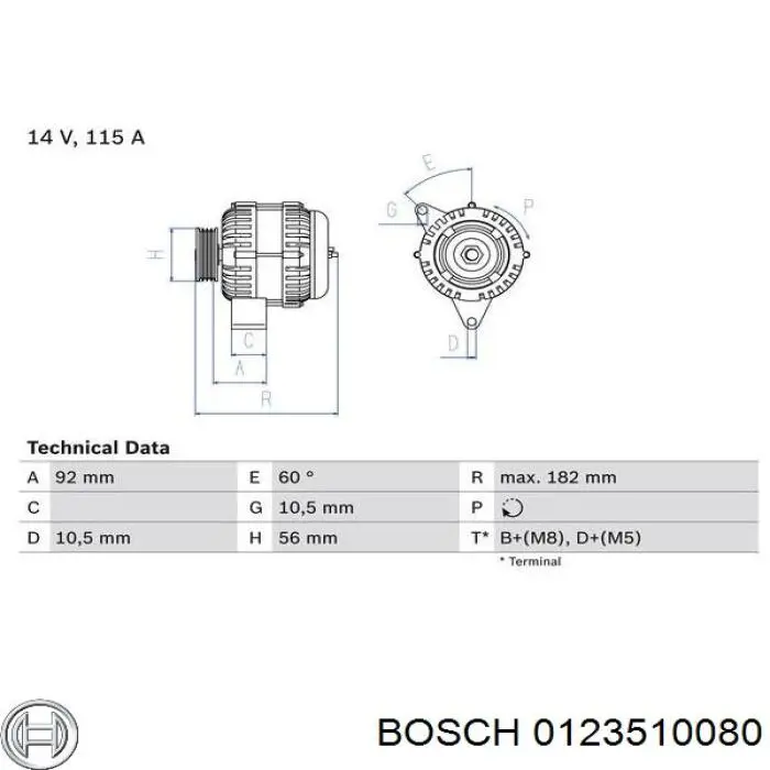 Gerador 0123510080 Bosch