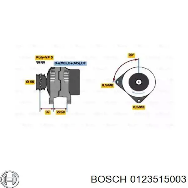 Gerador Bosch 0123515003 preço, a partir de 169,05 USD