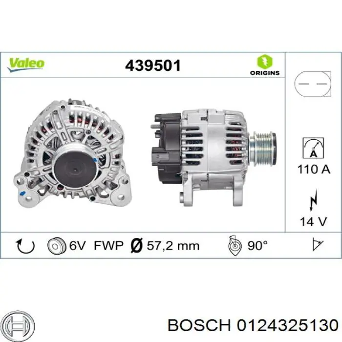 Gerador Bosch 0124325130 preço, a partir de 83,57 USD