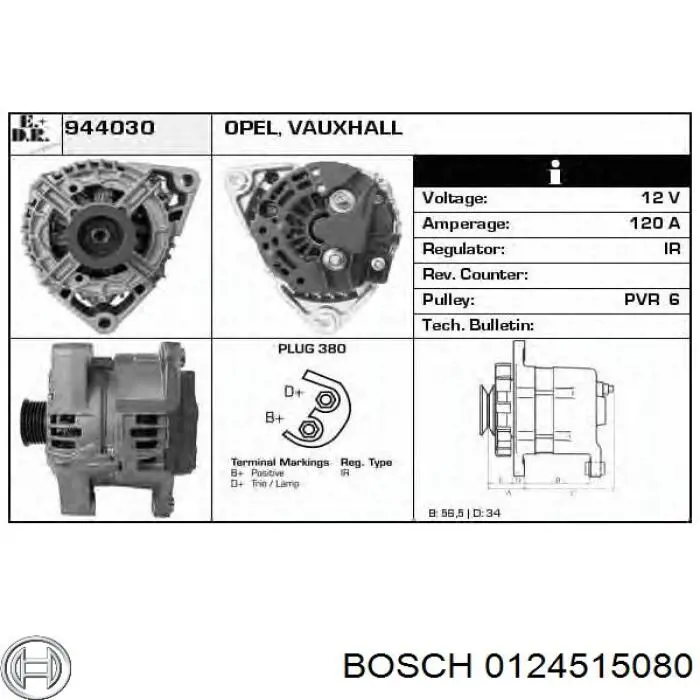 Compre 0124515080 Bosch Gerador
