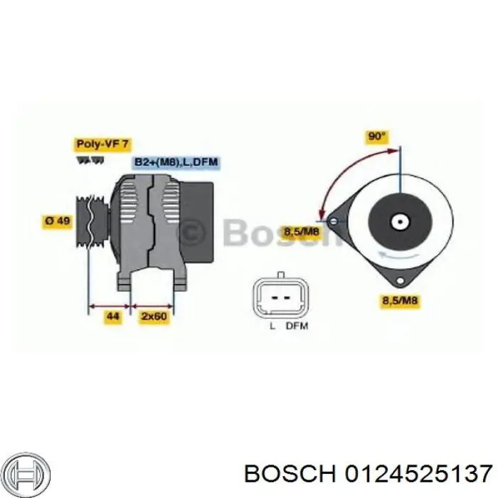 Gerador Bosch 0124525137 preço, a partir de 321,71 USD