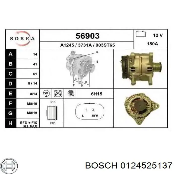 0124525137 Bosch Gerador
