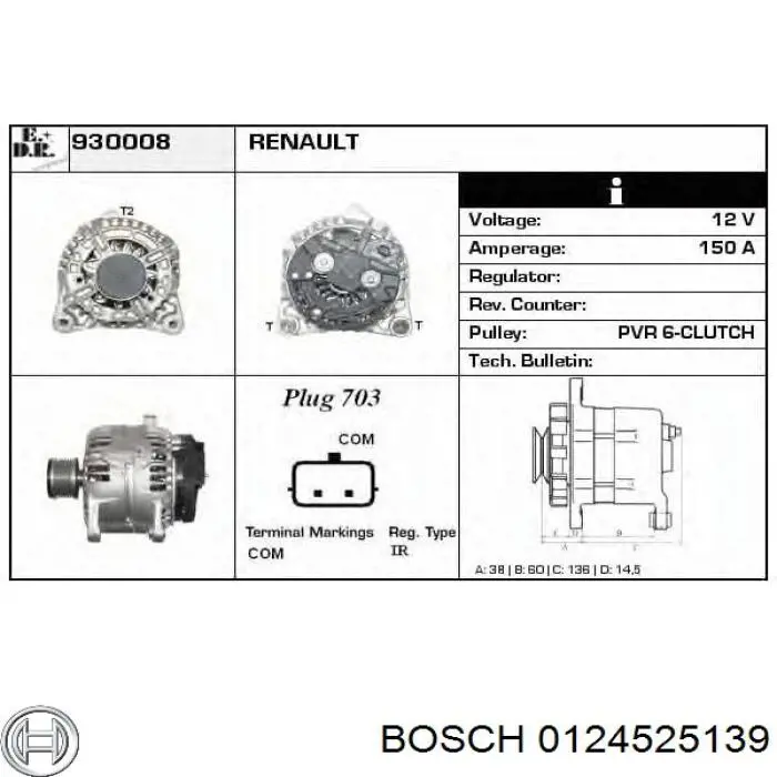 0124525139 Bosch Gerador