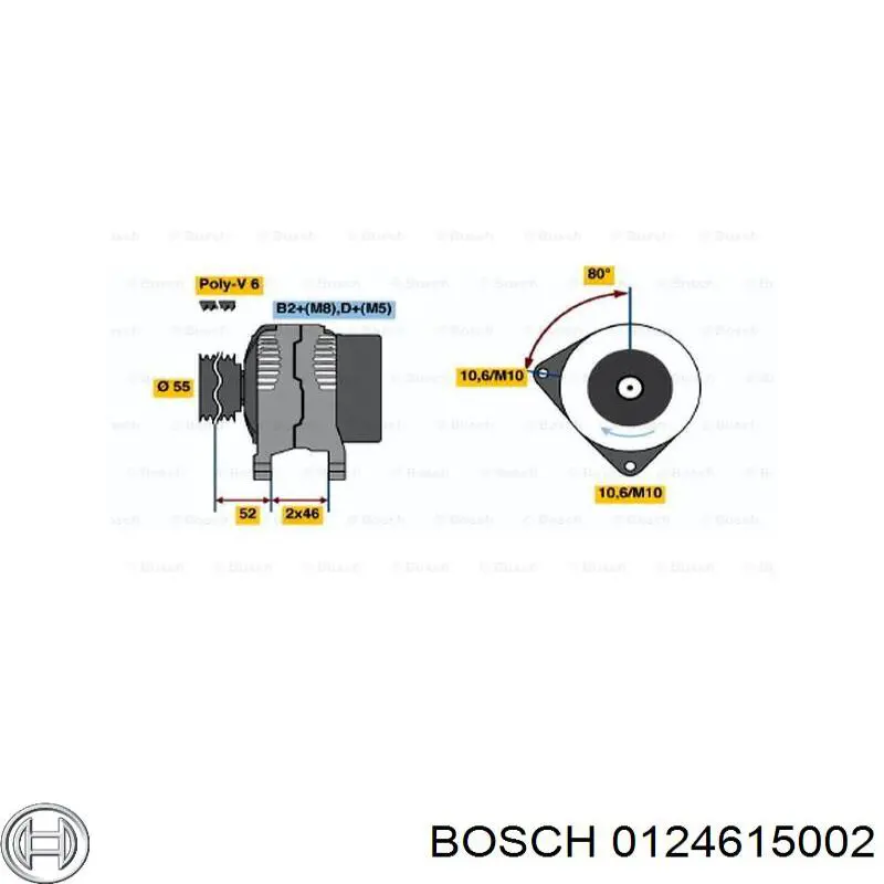 0124615002 Bosch Gerador