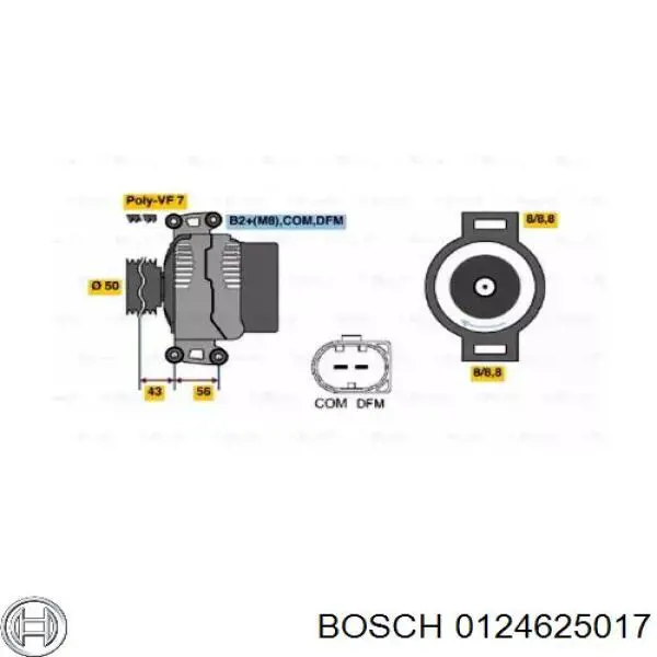 0124625017 Bosch Gerador