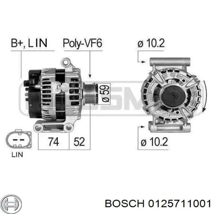 Gerador Bosch 0125711001 preço, a partir de 126,44 USD