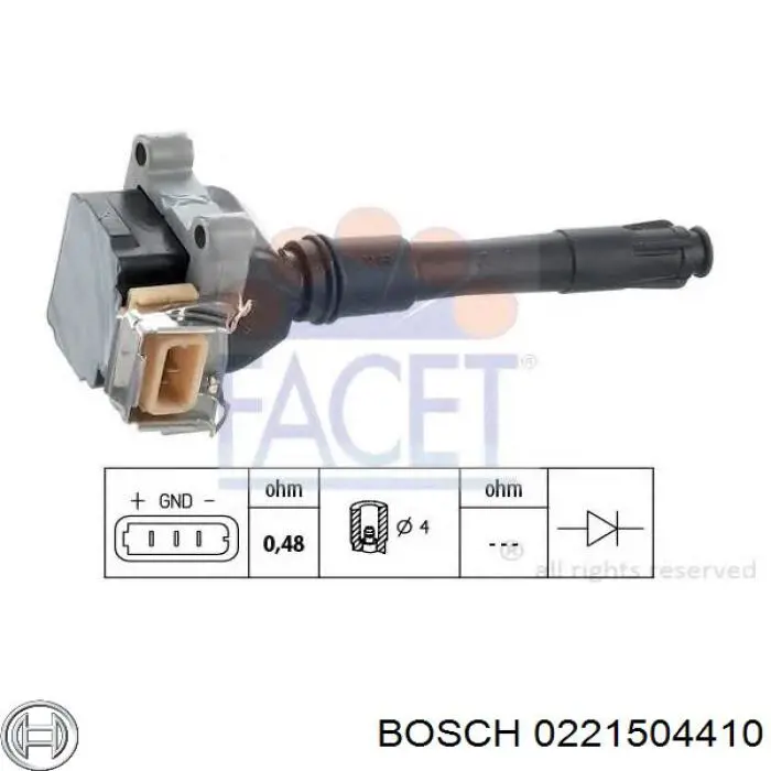 Compre 0221504410 Bosch Bobina de ignição