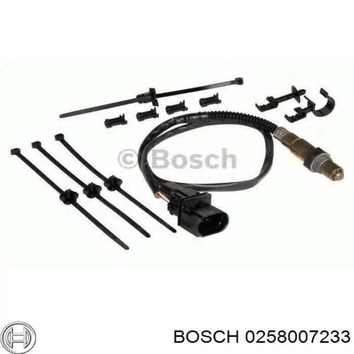 Sonda lambda, sensor direito de oxigênio até o catalisador 258007233 Bosch