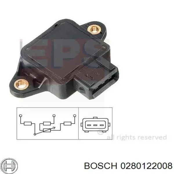 Compre 0280122008 Bosch Sensor de posição da válvula de borboleta (potenciômetro)