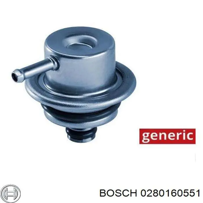 Regulador de pressão de combustível na régua de injectores 0280160551 Bosch