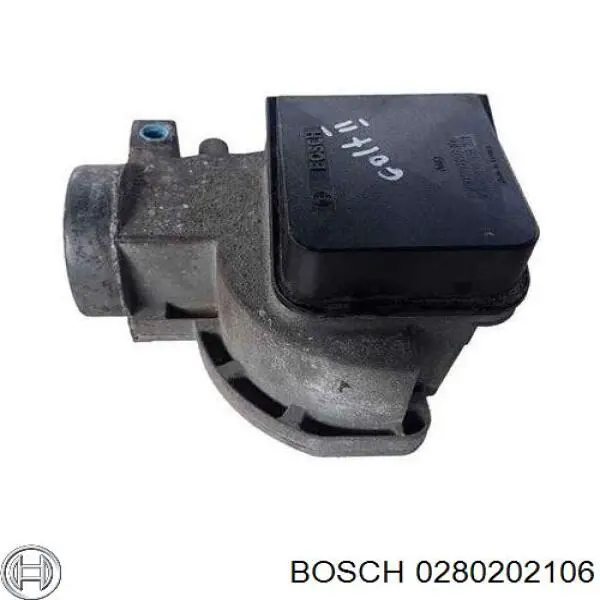 Sensor de fluxo (consumo) de ar, medidor de consumo M.A.F. - (Mass Airflow) 0280202106 Bosch