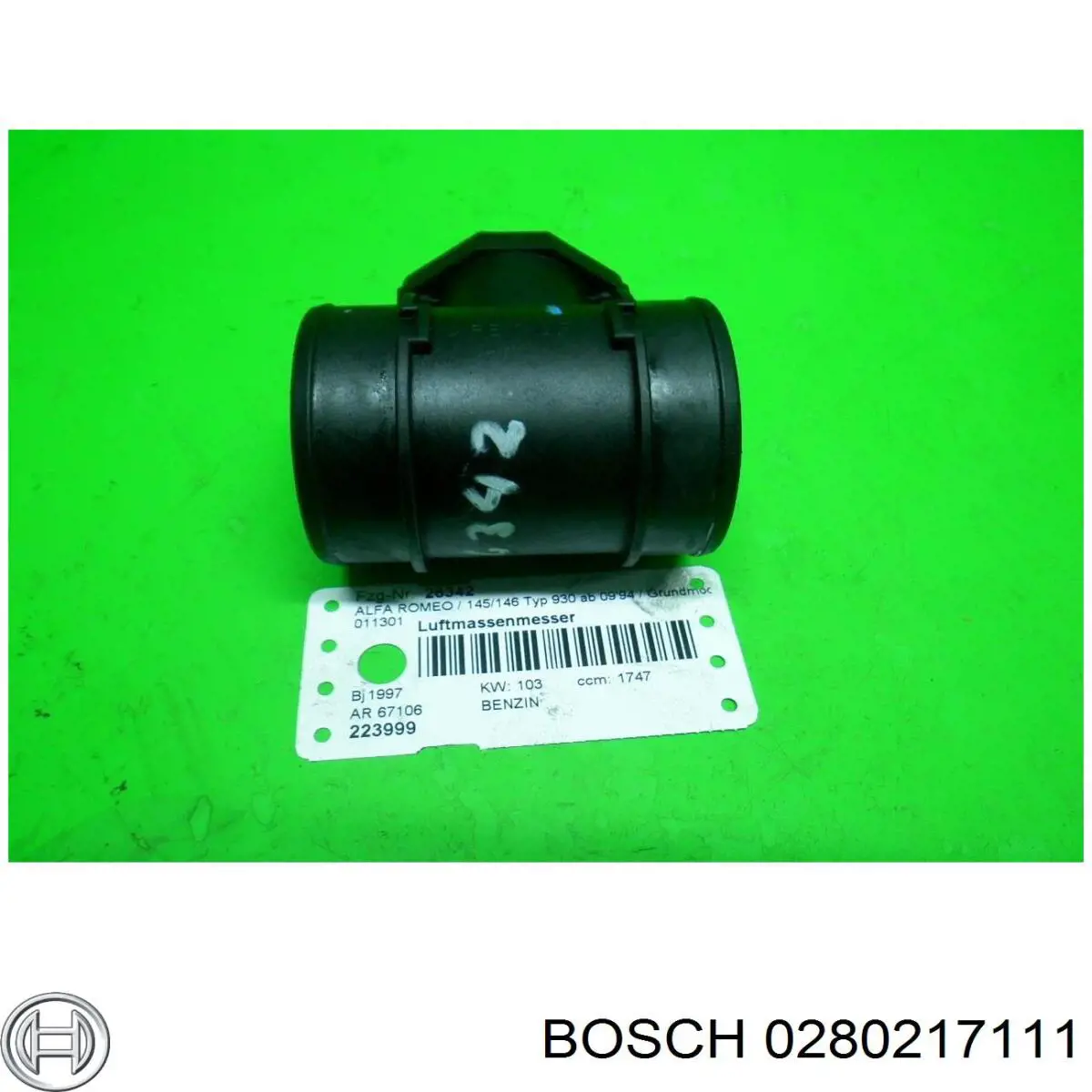 Sensor de fluxo (consumo) de ar, medidor de consumo M.A.F. - (Mass Airflow) Bosch 0280217111 preço, a partir de 37,24 USD