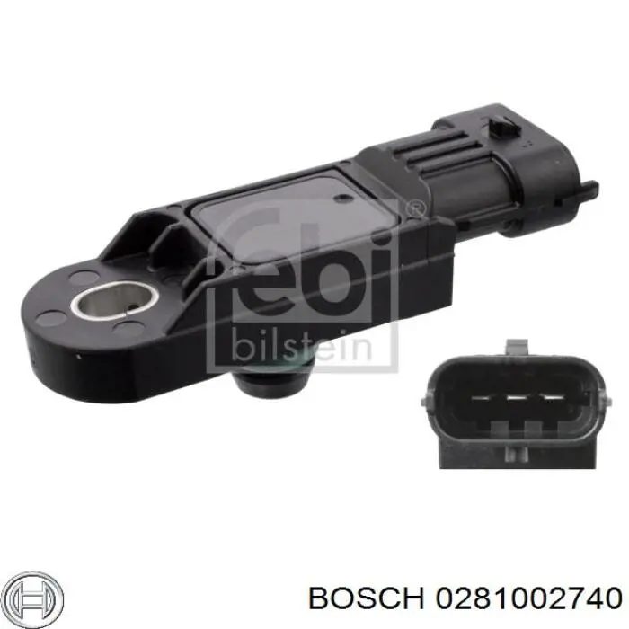 Compre 0281002740 Bosch Sensor de pressão no coletor de admissão, MAP