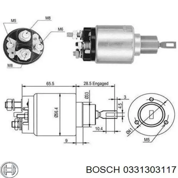 Compre 0331303117 Bosch Relê retrator do motor de arranco