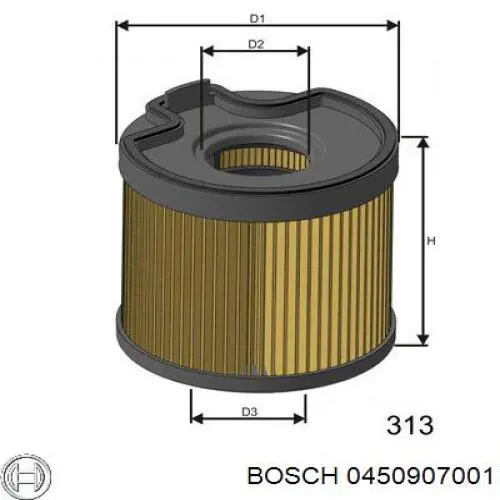 Filtro de combustível 0450907001 Bosch
