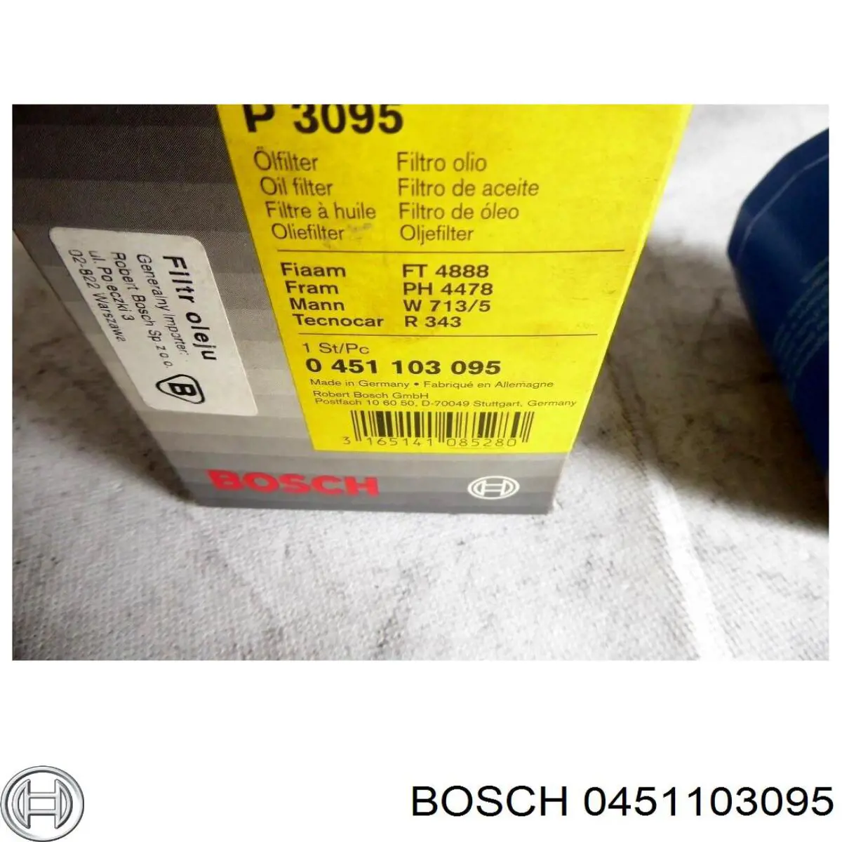 Filtro de óleo 0451103095 Bosch