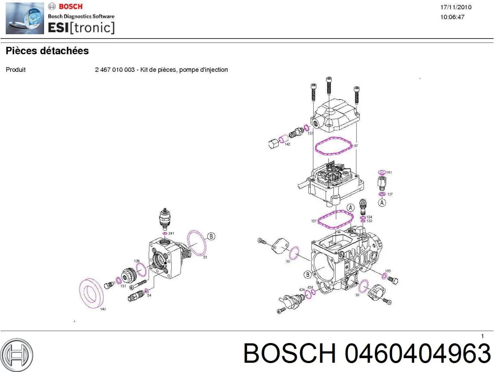 0460404963 Bosch Bomba de combustível de pressão alta