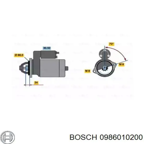 Motor de arranco 0986010200 Bosch