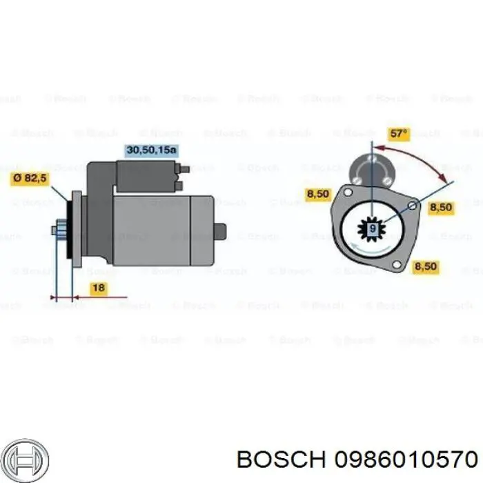 Motor de arranco 0986010570 Bosch
