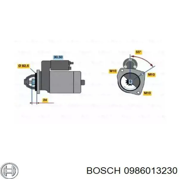 Motor de arranco 0986013230 Bosch